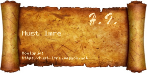 Hust Imre névjegykártya